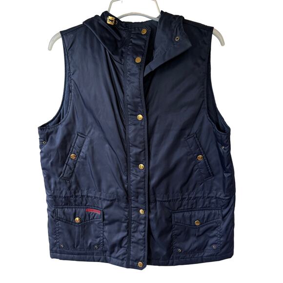 Lauren Ralph Lauren Navy Blue hooded Vest Jacket size L - Picture 1 of 10